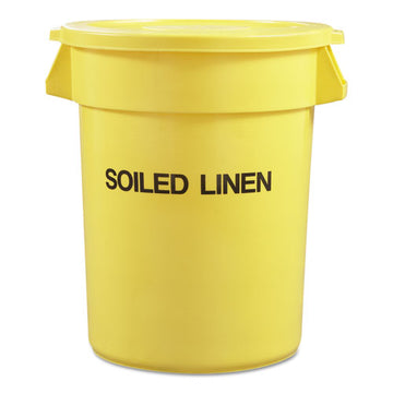 Rubbermaid® Commercial Round Brute Container With "trash Only" Imprint, Plastic, 33 Gal, Yellow freeshipping - TVN Wholesale